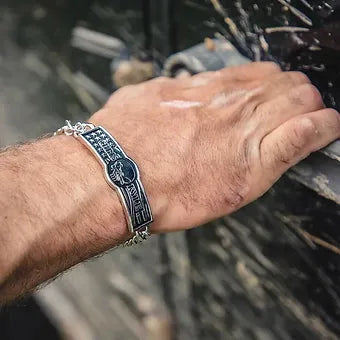 Montana Silversmiths Men's Chris Kyle Link Bracelet w/ Skull & Flag