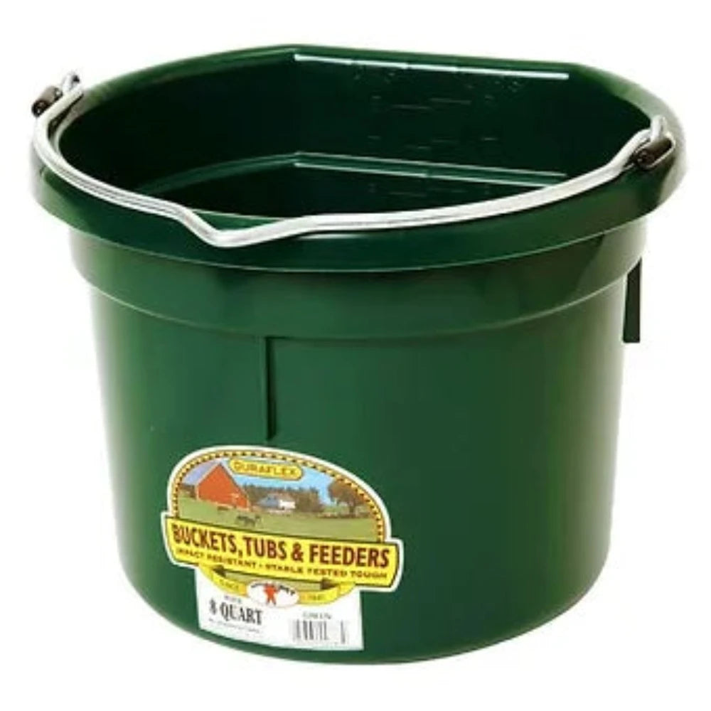 8 Quart Duraflex Plastic Flat Back Bucket