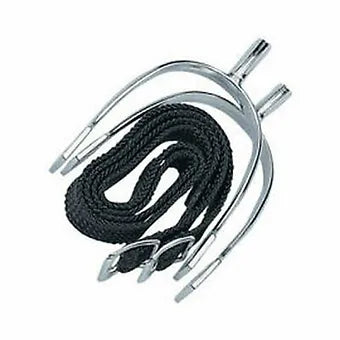 1 1/4" Never Rust Women's Prince of Wales Long Neck English Spurs w/ Nylon Straps