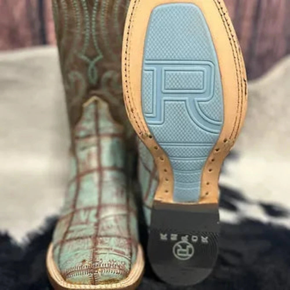 Roper Women's 'Caiman Check' Turquoise Western Boots