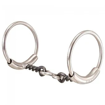 5" Kelly Silver Star No Pinch Snaffle Sweet Iron Twisted Wire Mouth w/ Dog Bone