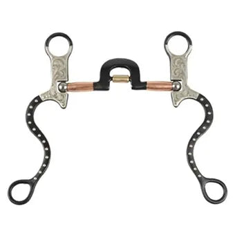 Black steel Western Show Snaffle Bit w/ 5" Mouth 8 1/2" Cheeks