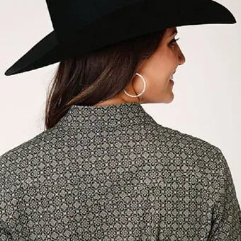 Roper Women's Green FOREST FOULARD WESTERN SHIRT