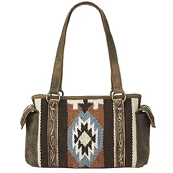 Blanket Tooled Leather Satchel Purse