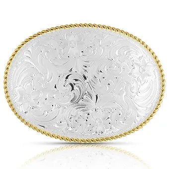 Montana Silversmiths Small Two-Tone Engraved Western Buckle