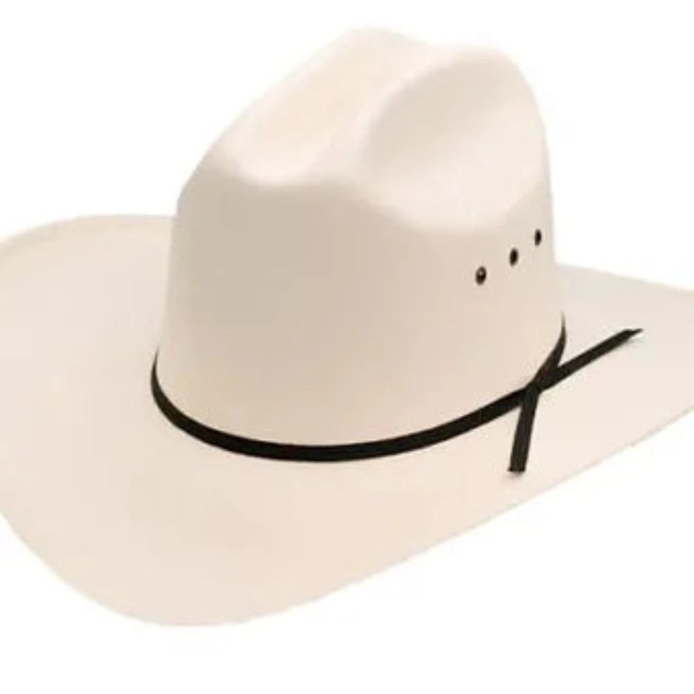 Ivory Cream Cattleman Straw KIDS COWBOY HAT w/ Elastic Fit