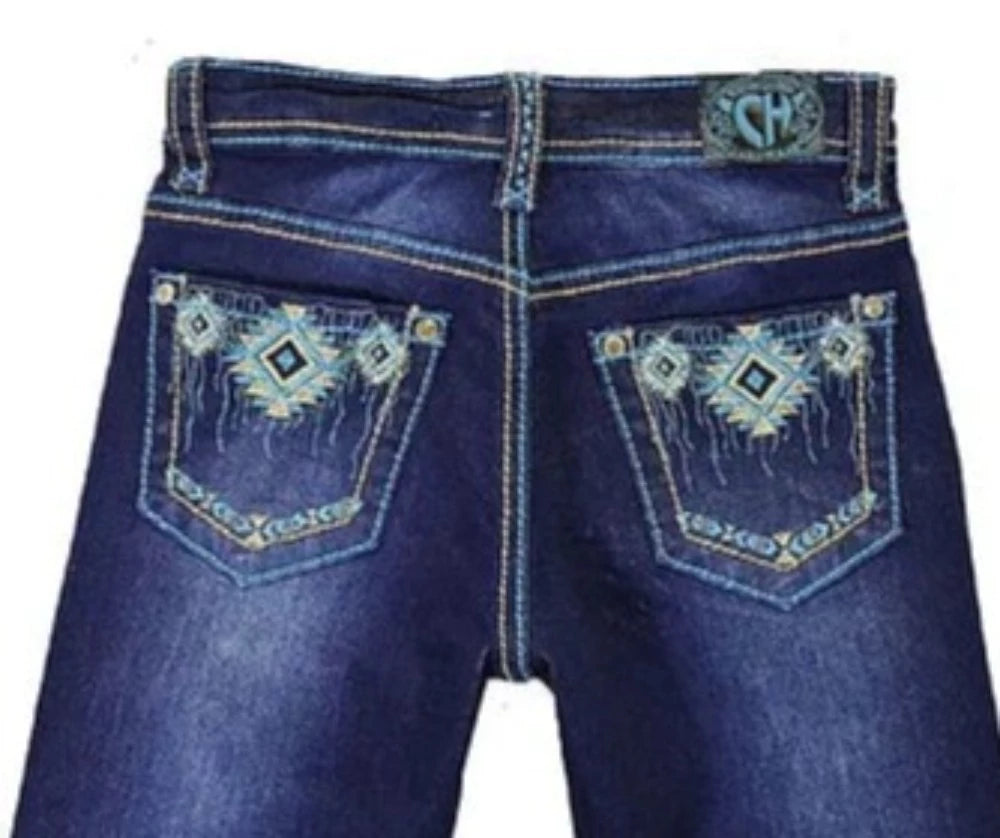 Cowgirl Hardware Youth Girl's Aztec Rain Bootcut Jeans