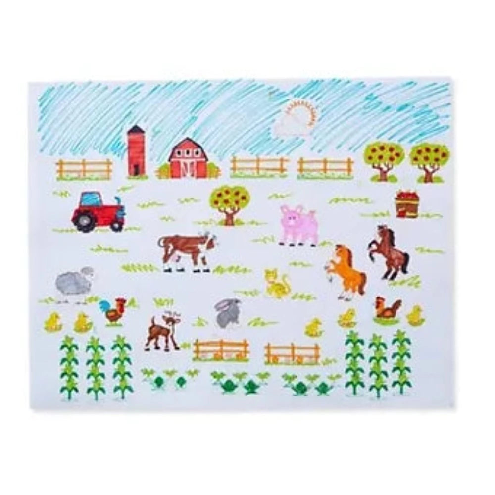 Melissa & Doug STAMP-A-SCENE FARM w/ 20 Stamps Colored pencils Stamp pad