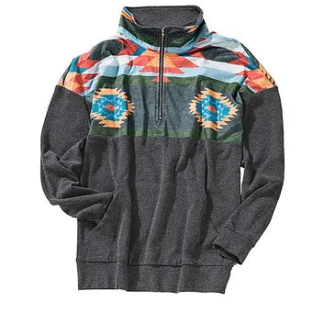 Women's Aztec Print Pullover Sweatshirt