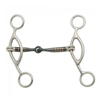 5" Kelly Silver Star Sweet Iron Gag Snaffle Bit w/ Copper Bars