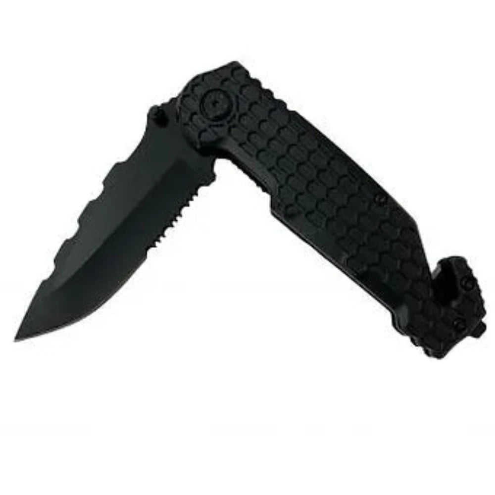 Black Tactical Knife w/ 4 3/4" blade