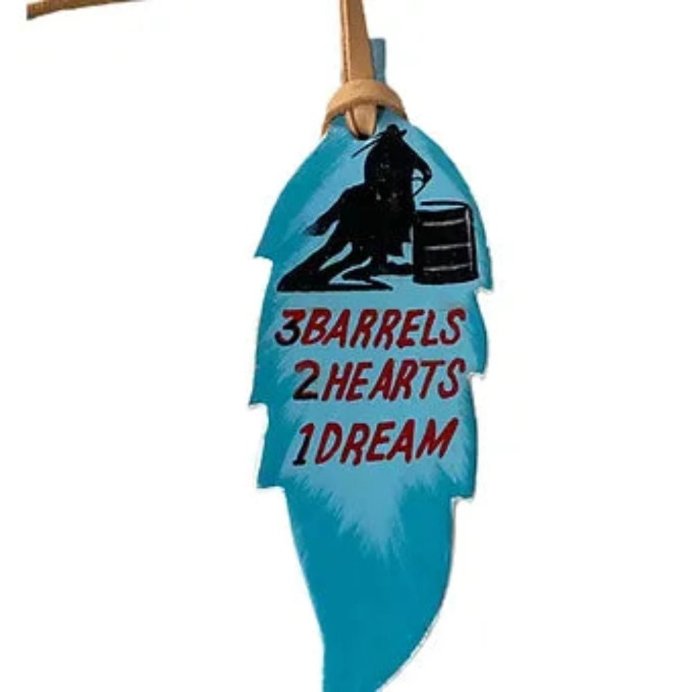 Barrel Racer Feather Saddle Tie On
