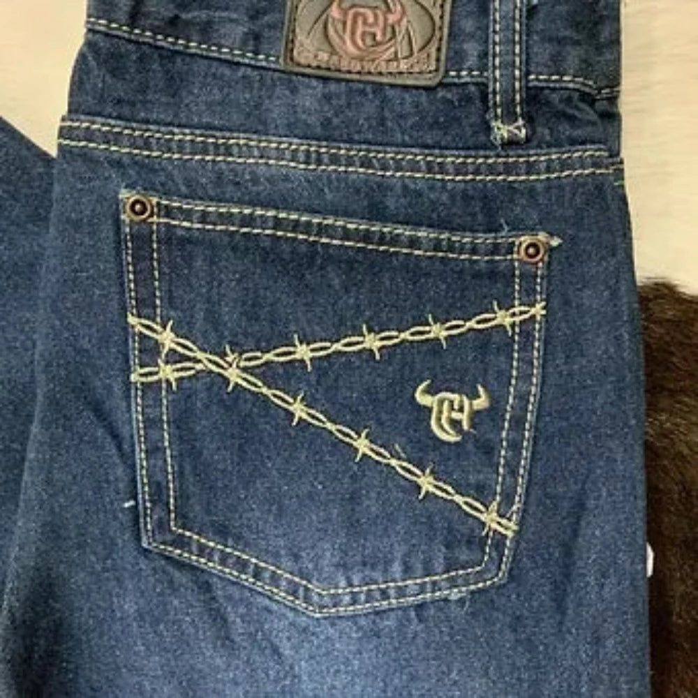 Boy's Medium Wash Cowboy Hardware Jeans w/ Barbed wire