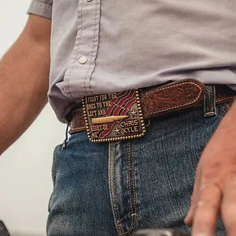 Montana Silversmiths Chris Kyle 'Fight...To The Left & Right of Me' Belt Buckle