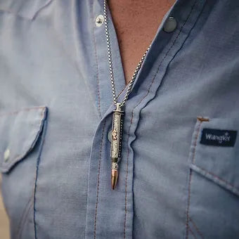 Montana Silversmiths 'I'll Cover You' Sniper Bullet Necklace w/ 25" Chain