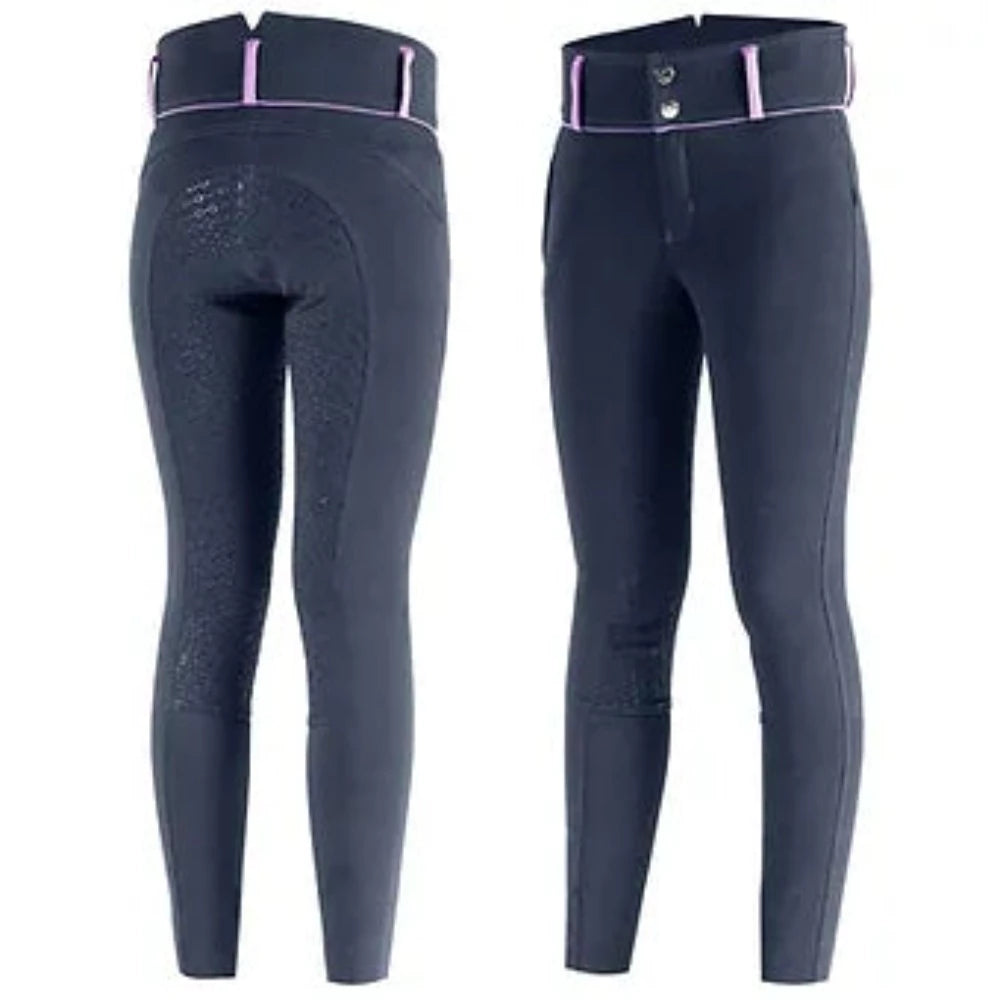 Horze Youth 'Daniela' Navy Silicone Full Seat Breeches