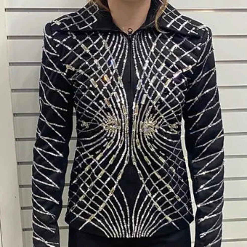 Black Showmanship Jacket w/ Silver Accents