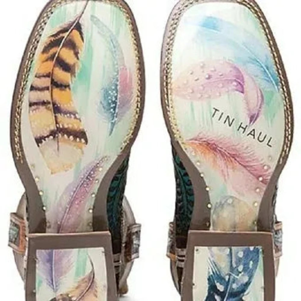 Tin Haul Women's LONE FLOWER w/ FEATHER SOLE COWBOY BOOTS