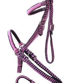 Braided Nylon Bitless Bridle with Reins