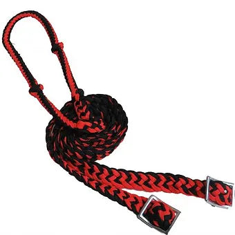 Showman 7' Braided Nylon Barrel Reins with Easy Grip Knots