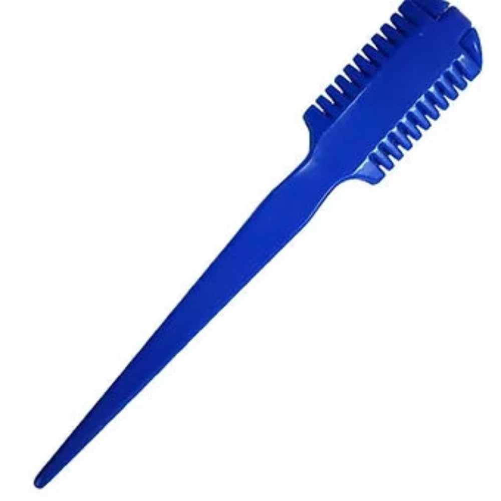 7" long ROYAL BLUE THININNG RAZOR COMB w/ pick end
