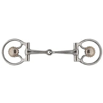 5" Engraved German Silver Concho Dee D Ring Snaffle Bit