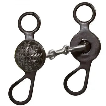 5" Brown Steel Engraved Concho Dog Bone Snaffle Bit