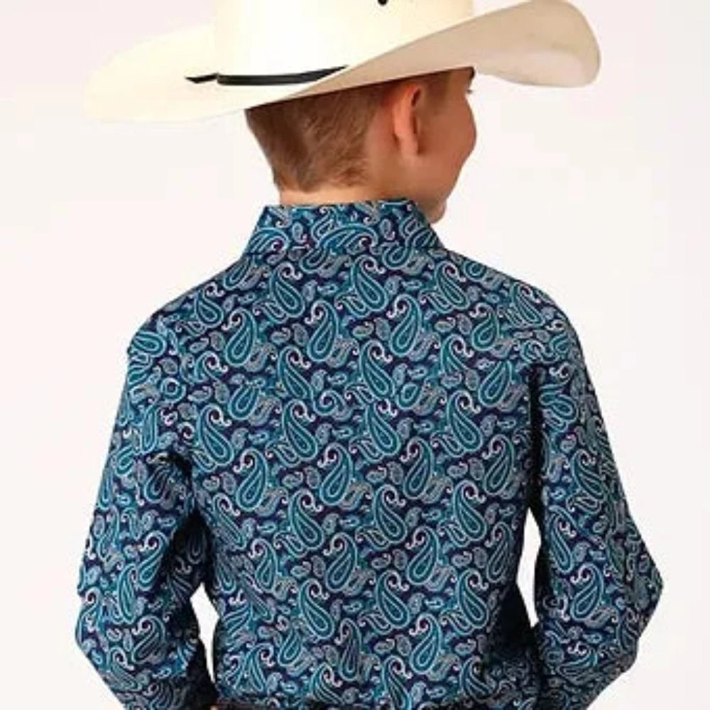 Boy's Purple Sage Paisley Western Shirt