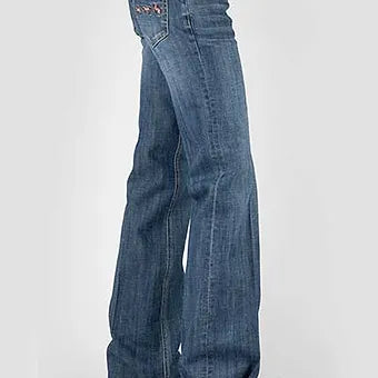 Women's Tin Haul 'Ella' 3 Horse Embroidered Trouser Jean