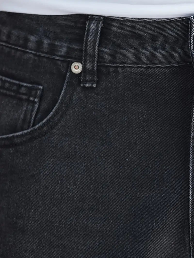 Men's Straight Fit Black Denim Jeans