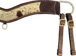 4" wide Dark leather Hair-On Cowhide Tripping Collar w/ Stainless Steel