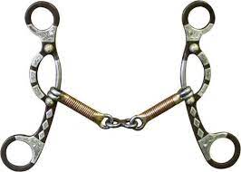 5 1/2" Brown Sliding Gag Bit w/Copper Wrapped Dog Bone Snaffle