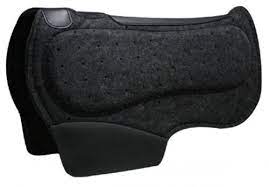 Showman Airflow Black Felt Barrel Saddle Pad w/ Shock Foam Bars 28" x 31"