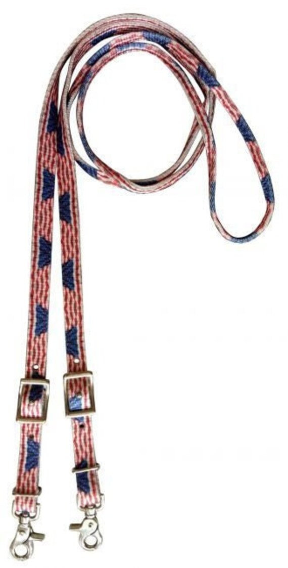 8' foot x 3/4" American Flag Nylon Contest Reins
