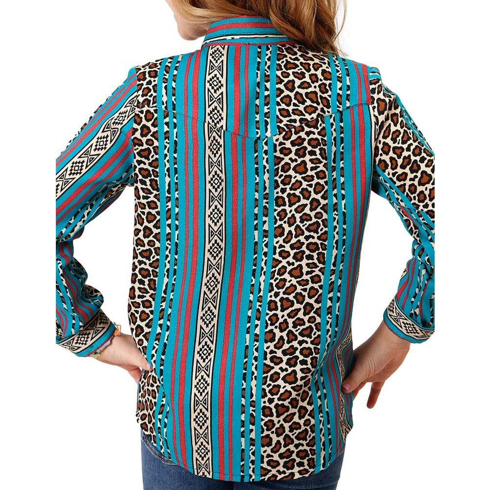 Girl's Roper Leopard Print Western Blouse Shirt