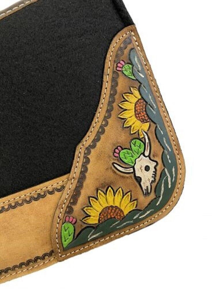 Pony Saddle Pad w/ Hand Painted Cactus & Skull