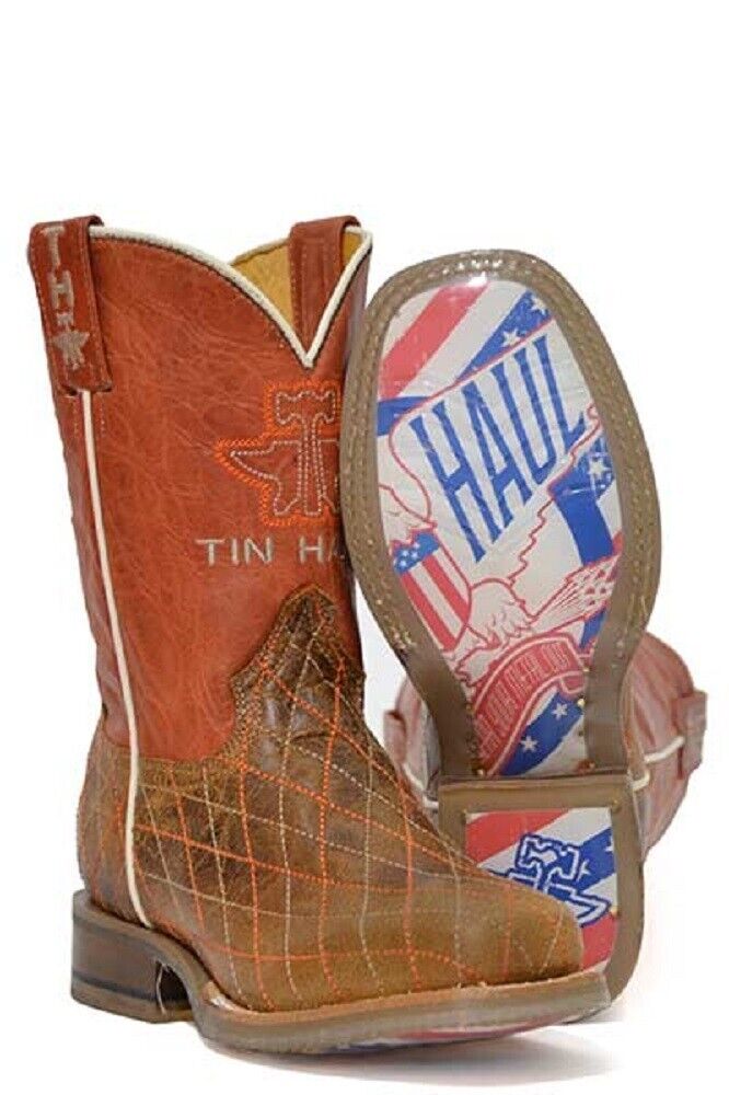 Tin Haul  Kids 'CROSSED' COWBOY BOOTS w/ Bald Eagle sole