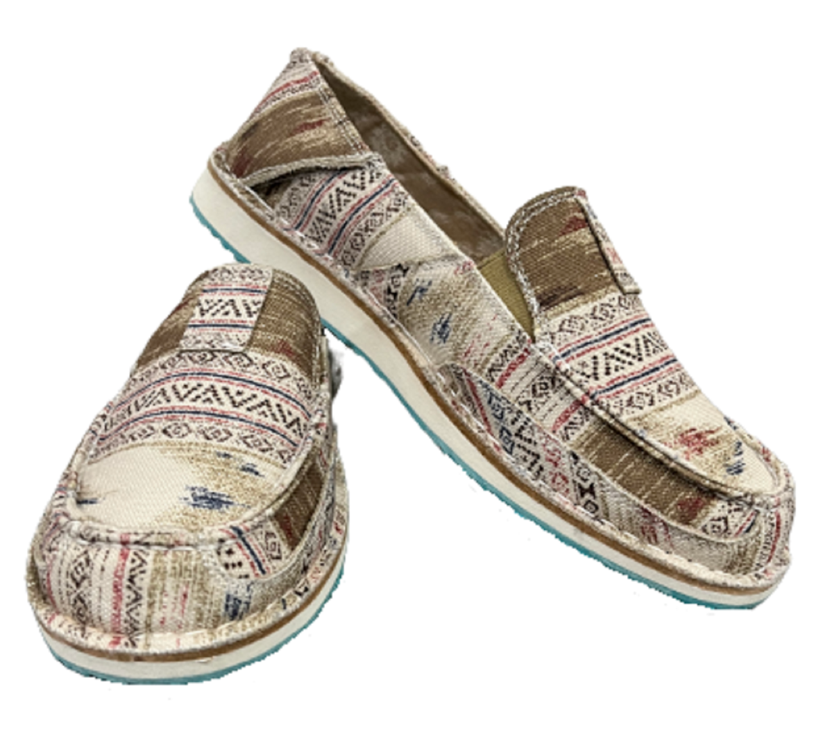 Women's Very G Beige Aztec design 'ANNIE' SLIP ON COMFORT SHOES