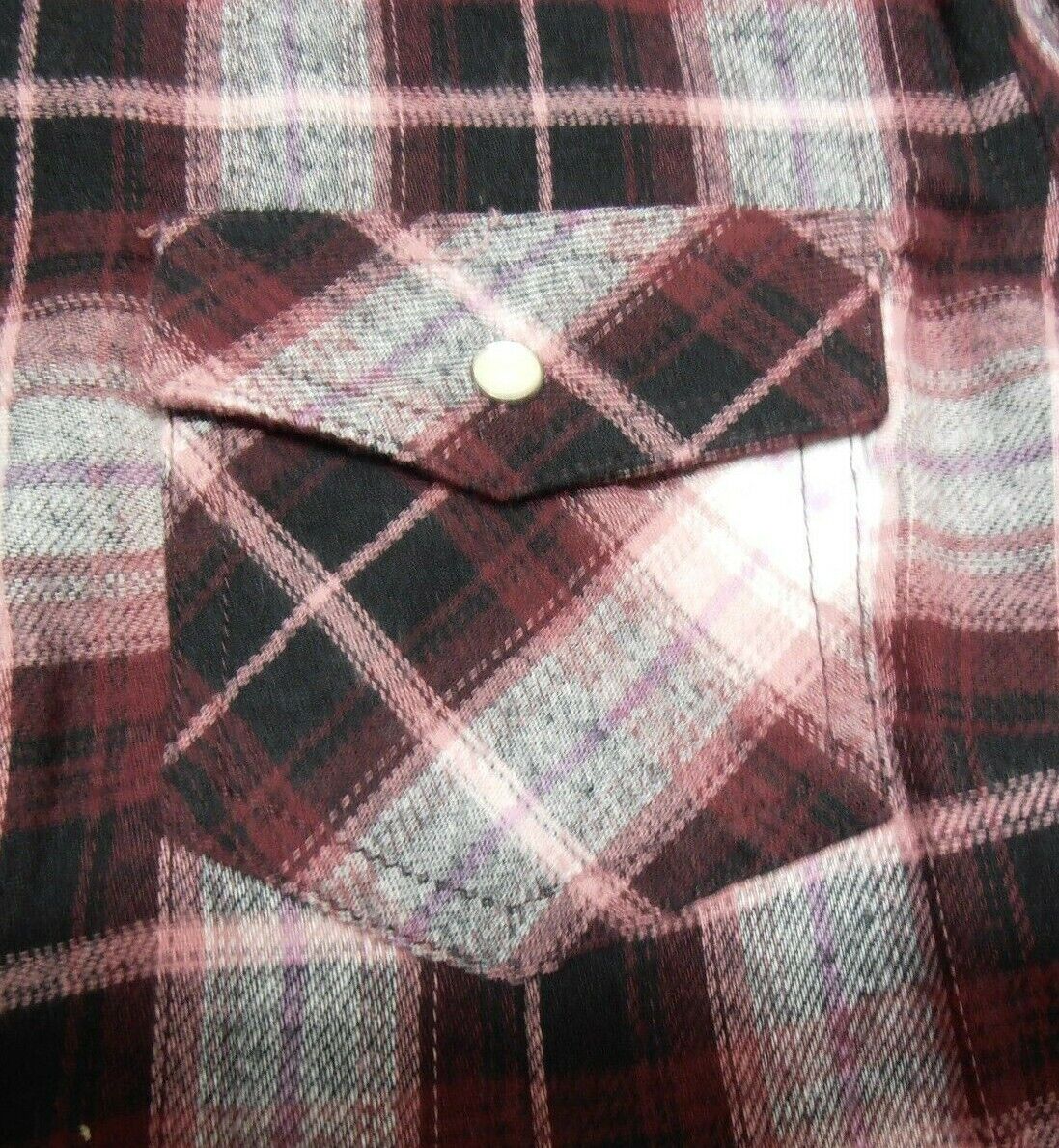 Cumberland Outfitters Women's Pink/ Dark Red/ White Flannel Shirt