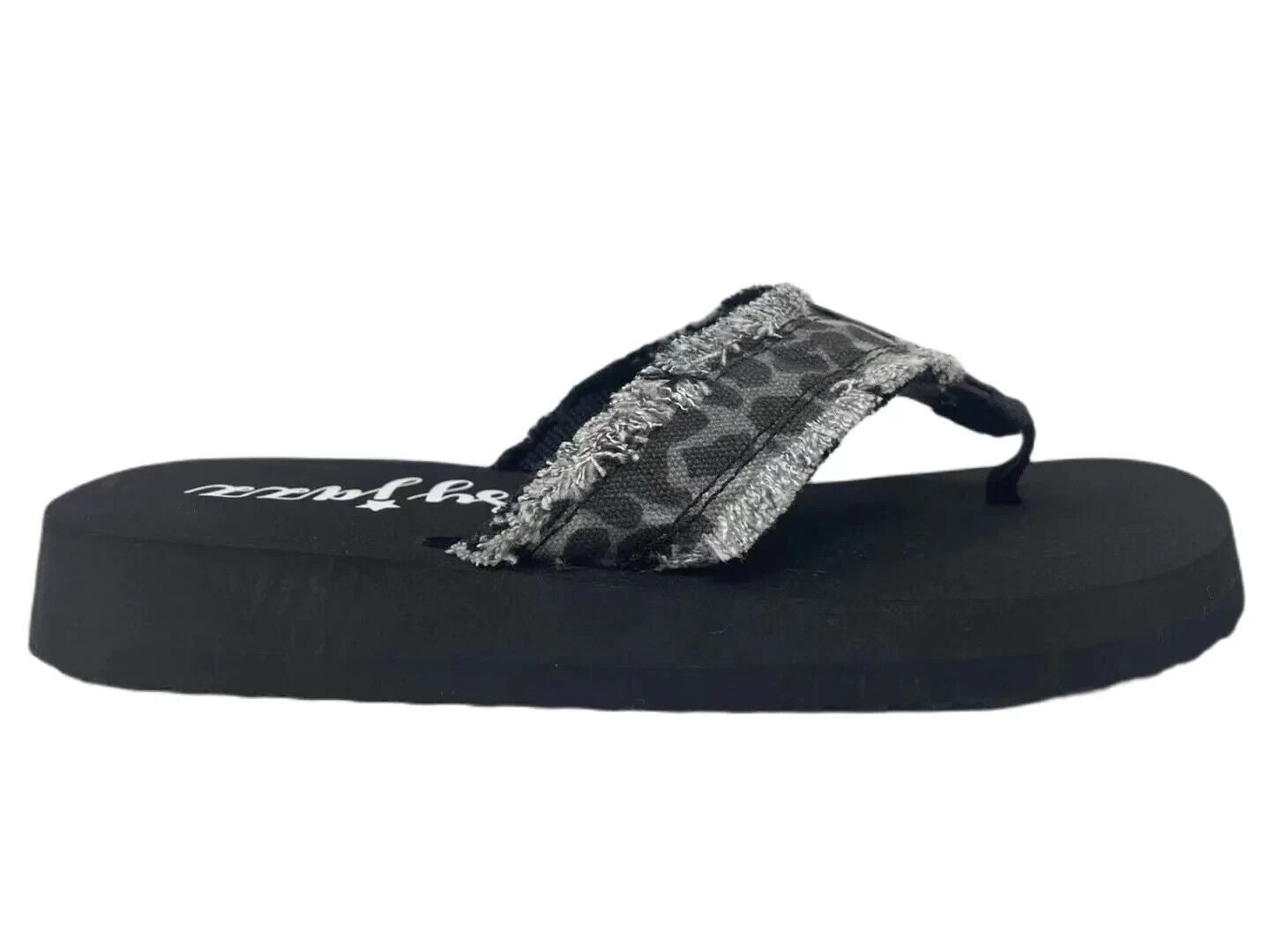 Women's Gypsy Jazz Grey Leopard Flip Flops