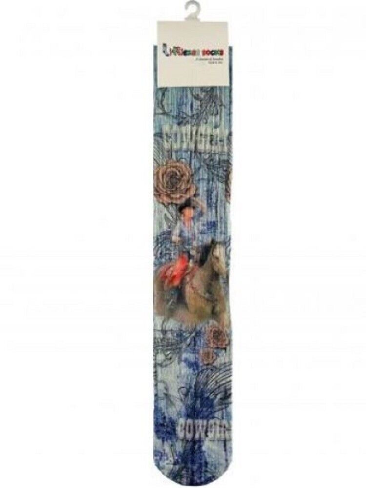 Lilliezee Cowgirl Roses Horse Rider Socks