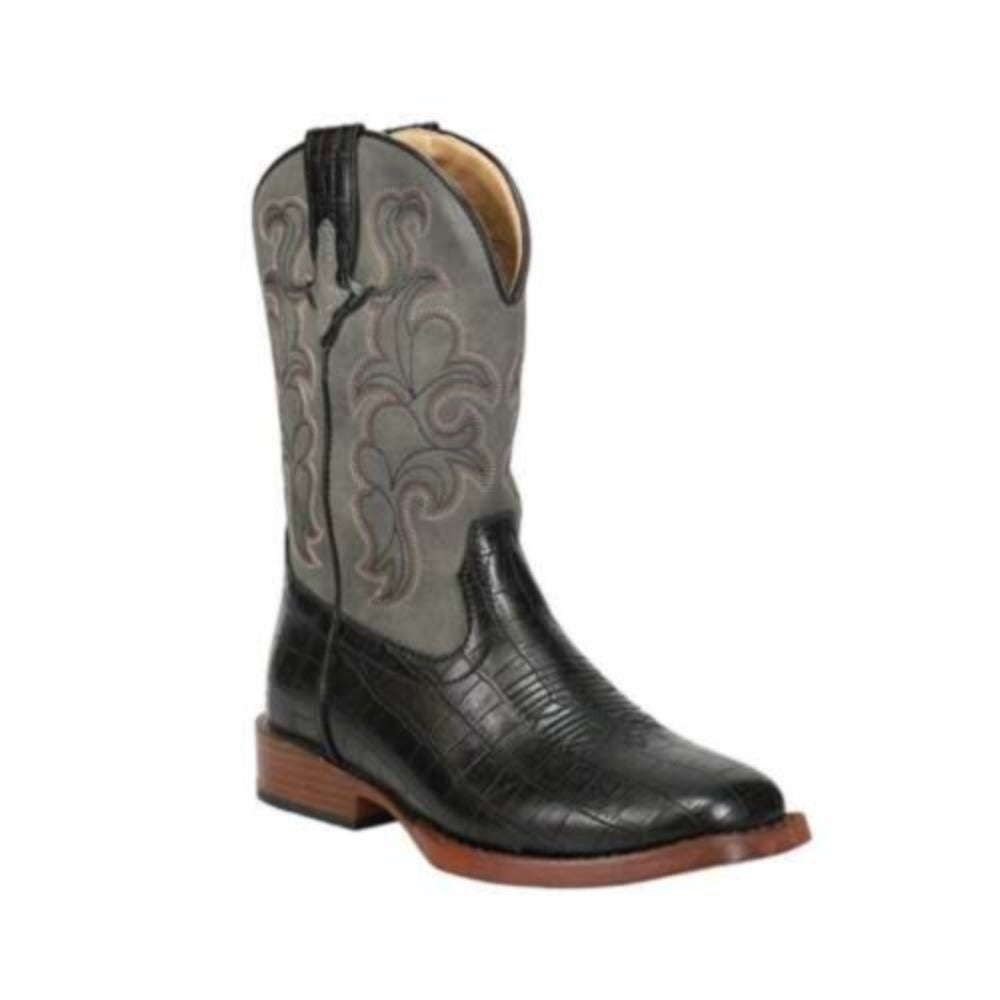 Roper Boys Gray & Black "Gator Boy" Western Boot