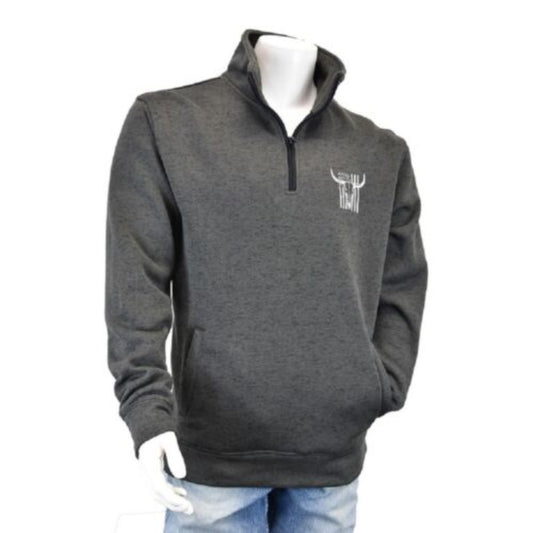 Cowboy Hardware Men's Gray Flag & Skull Fleece Sweatshirt Pullover