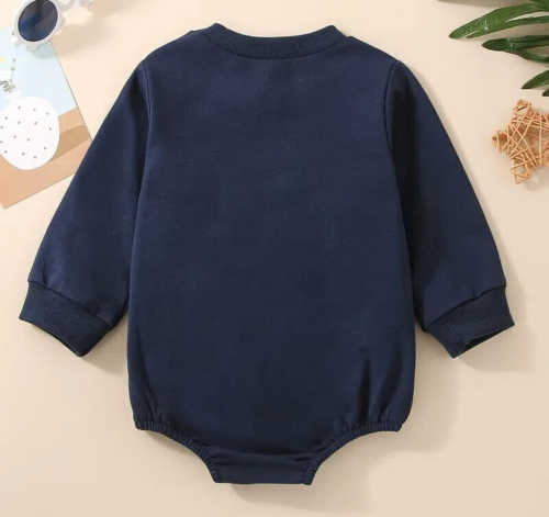 Infant & toddler boy's Navy blue WESTERN 'MAMA S LITTLE MAN' ROMPER