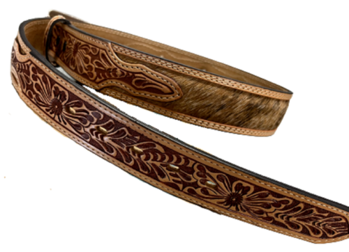 3D Belt Co. Youth Hair-On Cowhide Belt w/ Bull Rider Belt Buckle