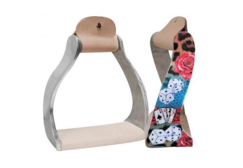 Gambling Rose Angled Aluminum Stirrups