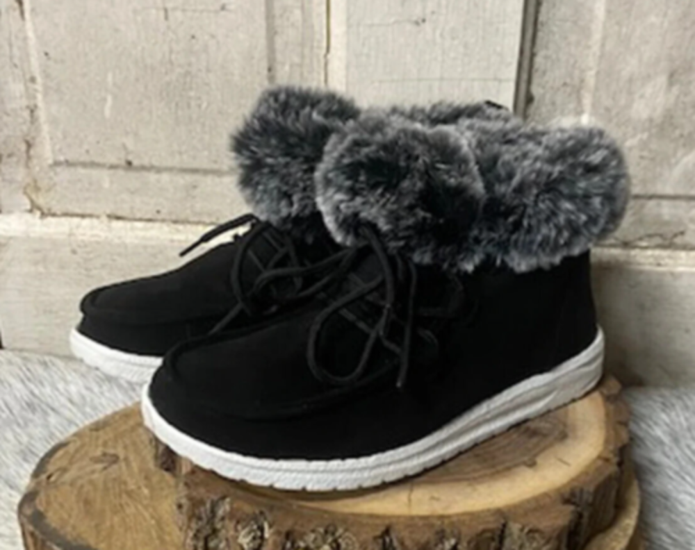 Women's Gypsy Jazz Fuzzy 'Farren' Slip-on Boots Shoes