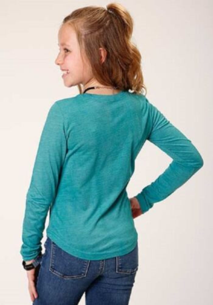 Girl's Roper Turquoise 'BLAZE YOUR OWN TRAIL' HORSE SHIRT