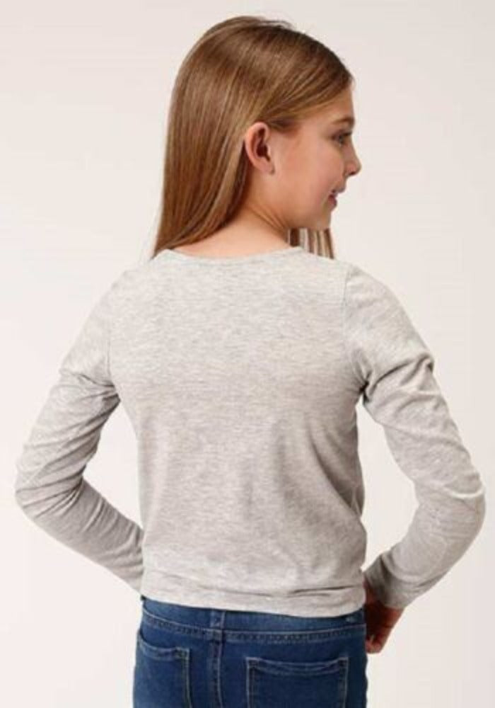 Youth girl's Gray 'DON'T HAVE A' COW LONG SLEEVE SHIRT