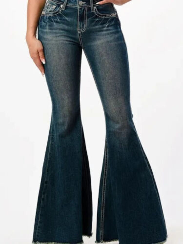 Women's Grace in LA Cross High Waisted Bell Bottom Flare Jeans